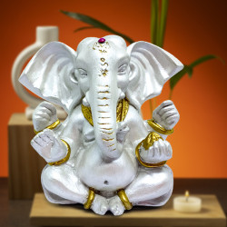 Deus Ganesha - Branco e Dourado